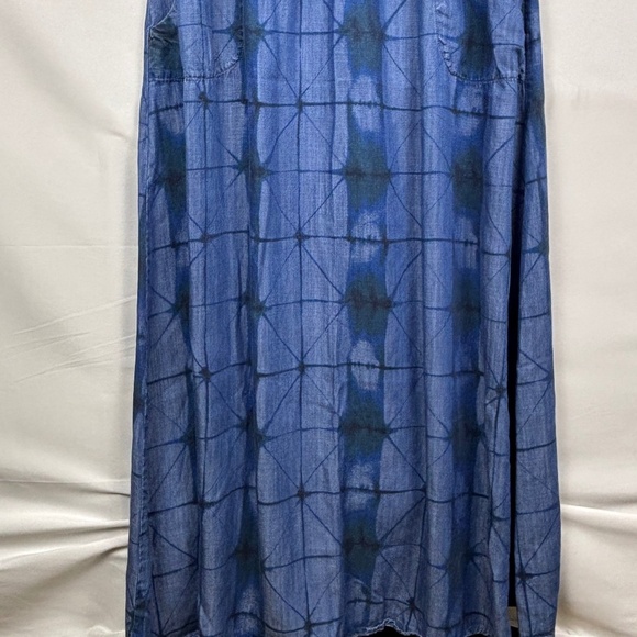 SOFT SURROUNDINGS Women Sleeveless Maxi Sundress Sz XL Beach Coastal 100% Tencel - Picture 3 of 12